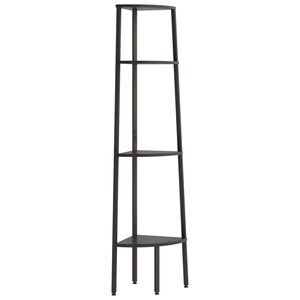vidaXL H&ouml;rnhylla 4 hyllplan svart 45,5x31,5x150 cm