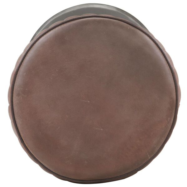 vidaXL Barstol brun n&ouml;tt &auml;kta l&auml;der