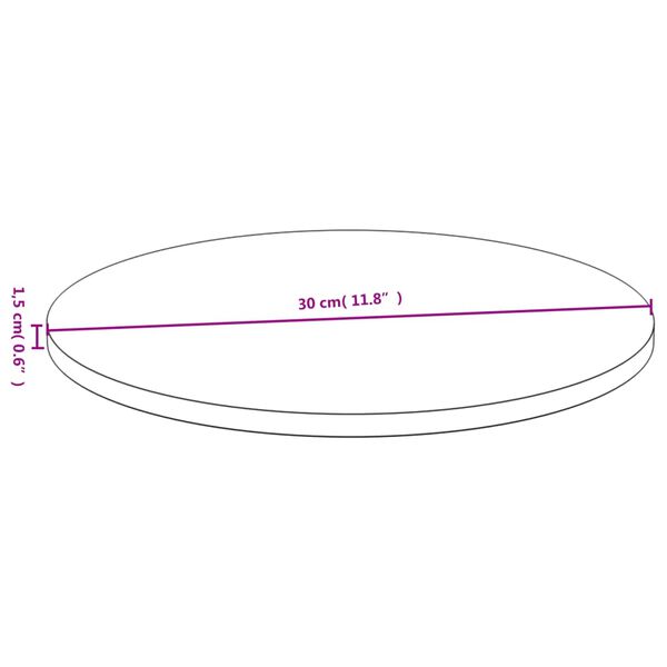 vidaXL Bordsskiva &Oslash;30x1,5 cm bambu