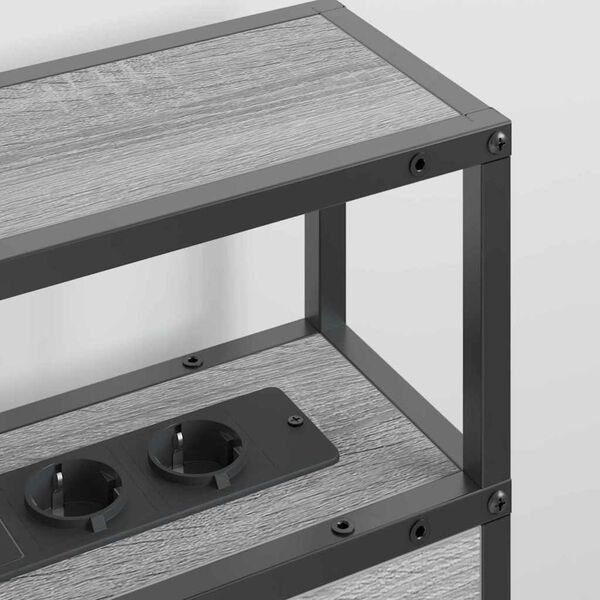 vidaXL F&ouml;rvaringshuvudgavel Gr&aring; sonoma 135 cm Konstruerat tr&auml;