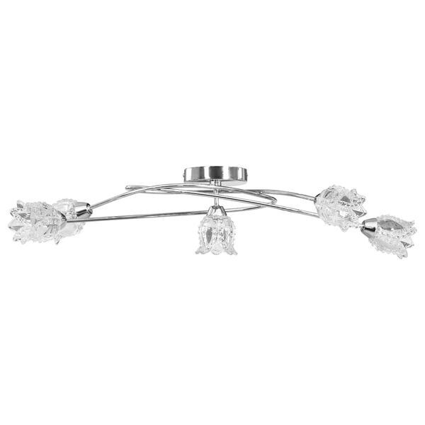 vidaXL Taklampa med glassk&auml;rmar f&ouml;r 5 G9-lampor blommor