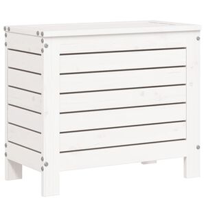 vidaXL Fotpall f&ouml;r tr&auml;dg&aring;rden vit 62x31,5x52 cm massiv furu