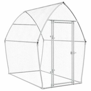 vidaXL H&ouml;nsbur silver 200x105x182 cm galvaniserat st&aring;l