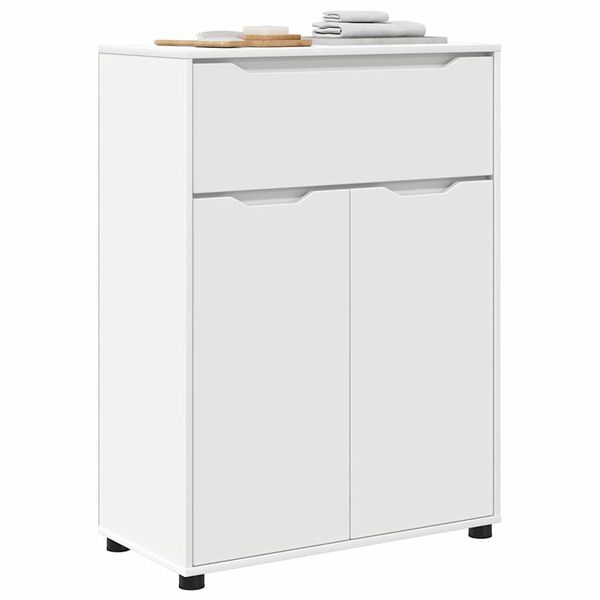 vidaXL Badrumssk&aring;p med l&aring;da Vit 72,5 x 36,5 x 100 cm Konstruerat tr&auml;