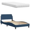 vidaXL Bed with Mattress "Hanko" Blue 100x200 cm Fabric