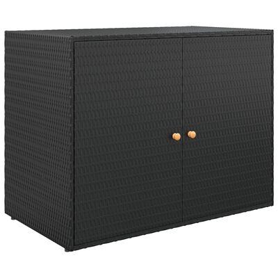 vidaXL Trädgårdsskåp svart 100x55,5x80 cm konstrotting