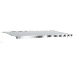 vidaXL Markis manuellt inf&auml;llbar antracit&vit 500x300 cm