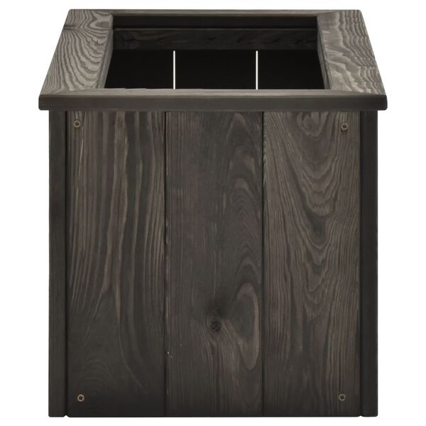 vidaXL Upphöjd odlingslåda mörkgrå 74x32x30 cm massiv furu