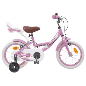 vidaXL Barncykel 16 Tum f&ouml;r 4-6 &aring;r gamla Ljusrosa