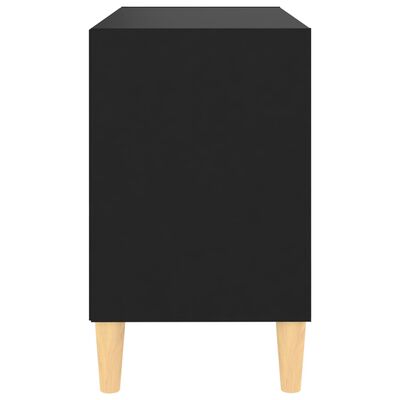 vidaXL TV-bänk med massiva ben svart 69,5x30x50 cm
