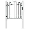 vidaXL Staketgrind EMMEN 104 x 98,5 cm L&aring;sbar Pulverlackerad st&aring;l Gr&aring;