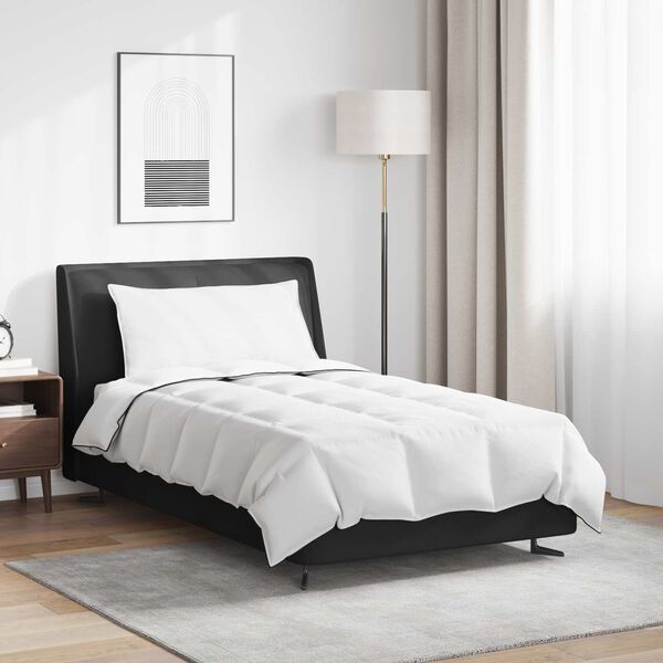 vidaXL Vinter T&auml;cke med kudde 2 pcs Vit Dunfj&auml;der