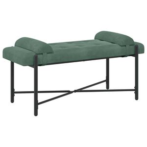 vidaXL Knappstoppad b&auml;nk med kuddar Havgr&ouml;n 110 x 40 x 46 cm Sammet