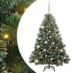 vidaXL Konstgjord julgran med 150 LED-lampor Gr&ouml;n 150 cm PE och PVC