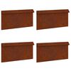 vidaXL Snigelfence 4 st 50 x 3,5 x 25 cm V&auml;derbest&auml;ndig st&aring;l Rostig