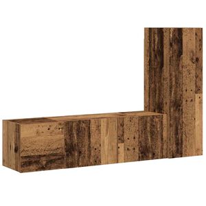 vidaXL V&auml;ggmonterade TV-sk&aring;p 3 st &aring;ldrat tr&auml; konstruerat tr&auml;