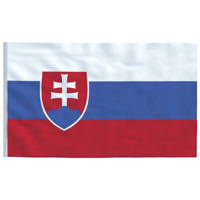 vidaXL Slovakiens flagga och flaggstång i aluminium 4 m