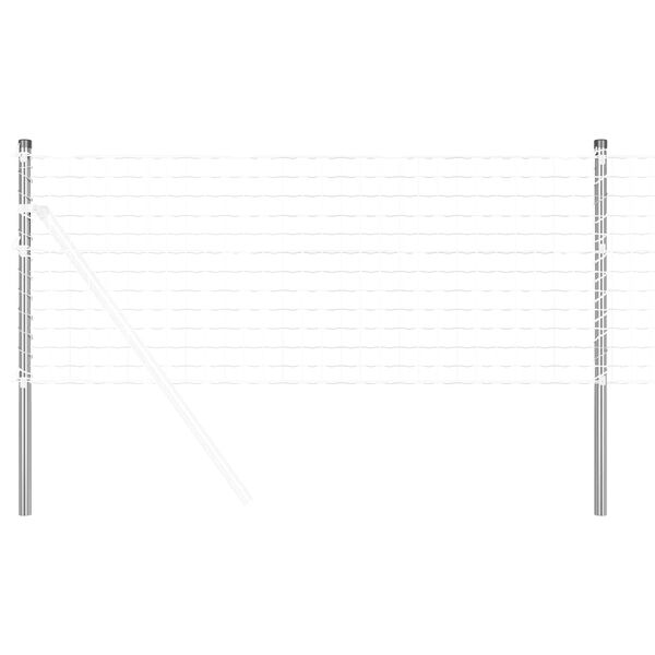 vidaXL St&auml;ngselstolpe 2 pcs Silver 60 cm Pulverlackerad st&aring;l