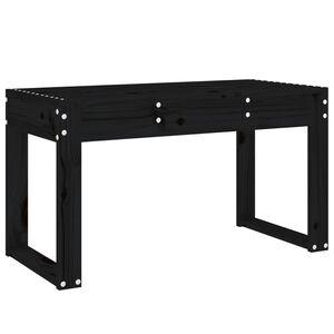 vidaXL Tr&auml;dg&aring;rdsb&auml;nk svart 80x38x45 cm massiv furu
