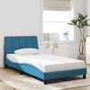 vidaXL Bed Frame with LED without Mattress "Hanko" Blue 100x200 cm Velvet