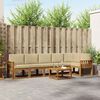 vidaXL Utomhussoffset med kudde 7 pcs Naturlig och Beige