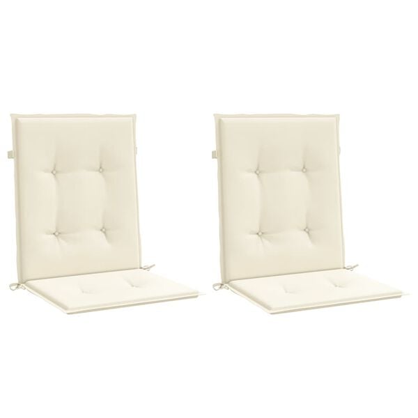 vidaXL Stolsdynor 2 st gräddvit 100x50x3 cm oxfordtyg