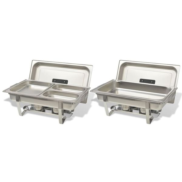 vidaXL Varmhållningskärl 2 st rostfritt stål