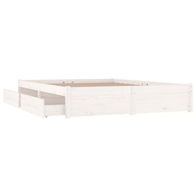 vidaXL Sängram med lådor vit 160x200 cm