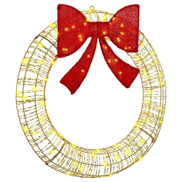 vidaXL Krans med 80 LED-lampor Varmvit 91 x 91 x 9 cm PET