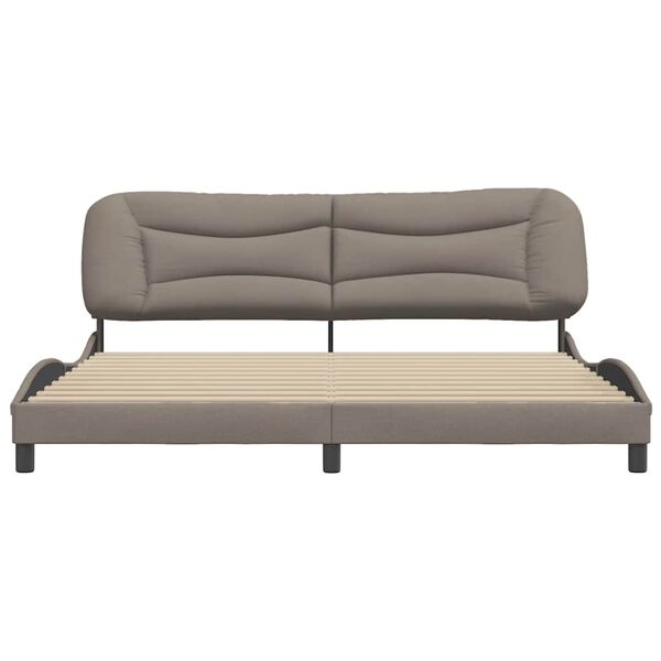 vidaXL Bed Frame without Mattress "Hvar" Taupe 200x200 cm Fabric