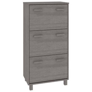 vidaXL Skosk&aring;p HAMAR ljusgr&aring; 59,5x35x117 cm massiv furu