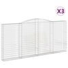 vidaXL Gabioner b&aring;gformade 3 st 400x30x180/200 cm galvaniserat j&auml;rn