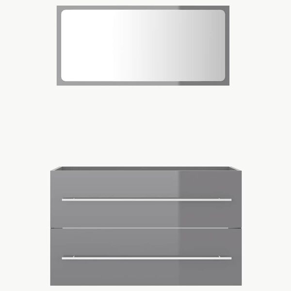 vidaXL Badrumsm&ouml;bler set 2 delar gr&aring; h&ouml;gglans sp&aring;nskiva