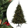 vidaXL Konstgjord julgran med julkulor 210 cm 300 LED-lampor Varmvit