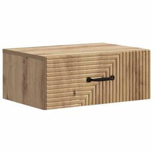 vidaXL V&auml;ggmonterat S&auml;ngbord med l&aring;da Artisan-ek 49 x 34,5 x 20 cm