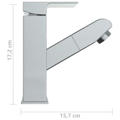 vidaXL Badrumsblandare med utdragbar pip kromad finish 157x172 mm