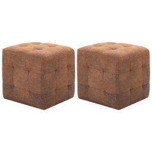 vidaXL S&auml;ngbord 2 st brun 30x30x30 cm konstmocka
