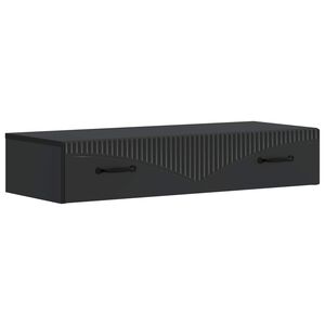 vidaXL V&auml;ggmonterad sidobord Svart 87,5 x 34,5 x 17 cm Konstruerat tr&auml;