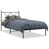 vidaXL S&auml;ngram med huvudgavel metall svart 90x190 cm