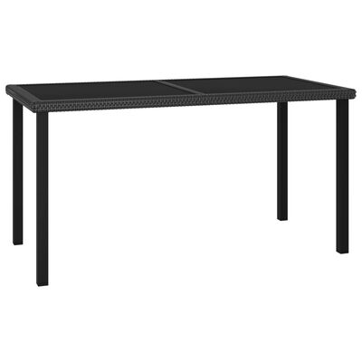 vidaXL Trädgårdsbord svart 140x70x73 cm konstrotting