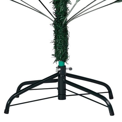 vidaXL Plastgran med LED och julgranskulor grön 150 cm PVC