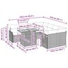 vidaXL Tr&auml;dg&aring;rdsoffset med lagring 9 pcs Gr&aring; Poly rattan