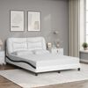 vidaXL Bed Frame without Mattress "Hvar" White and Black 140x200 cm Faux Leather