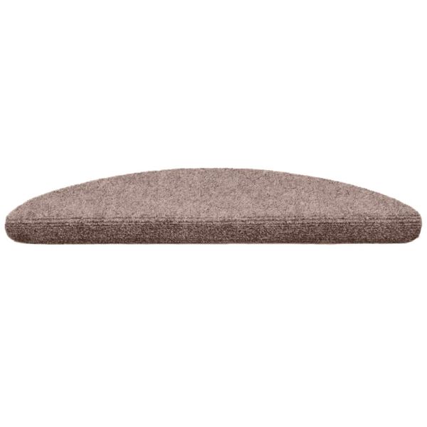 vidaXL Trappmattor sj&auml;lvh&auml;ftande 10 st 56x17x3 cm ljusbrun halvrunda