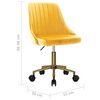 vidaXL Snurrbara matstolar 2 st gul sammet