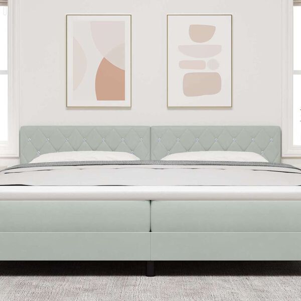 vidaXL Huvudgavel med huvudgavel Ljusgr&aring; 200 cm Konstl&auml;der