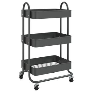 vidaXL Rullvagn 3 v&aring;ningar antracit 43x34x79 cm st&aring;l