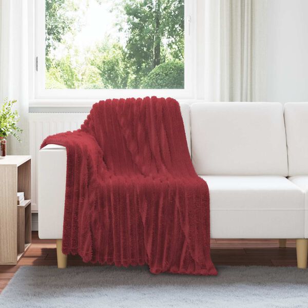 vidaXL Kastfilt Bordeaux R&ouml;d 150 x 130 cm Fleece