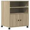 vidaXL Skrivarst&auml;ll med hjul sonoma-ek 60x48x74 cm