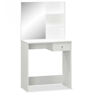 vidaXL Sminkbord sp&aring;nskiva 75x40x141 cm vit